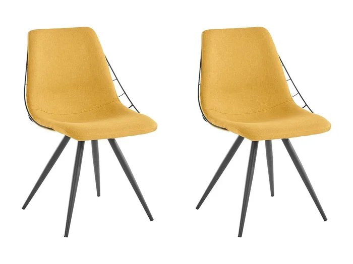 Esme Silla de comedor en color mostaza, Pack de 2