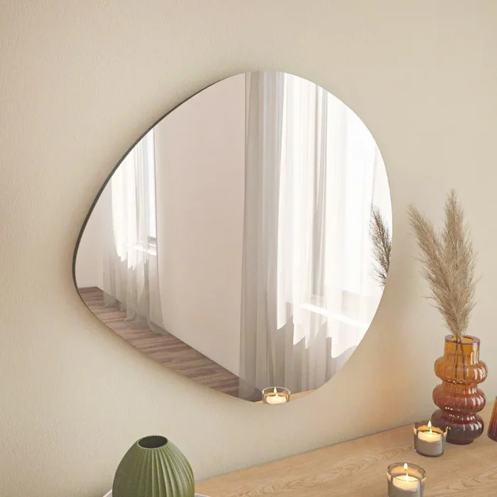 Espejo de pared BESSO 60×60 cm negro
