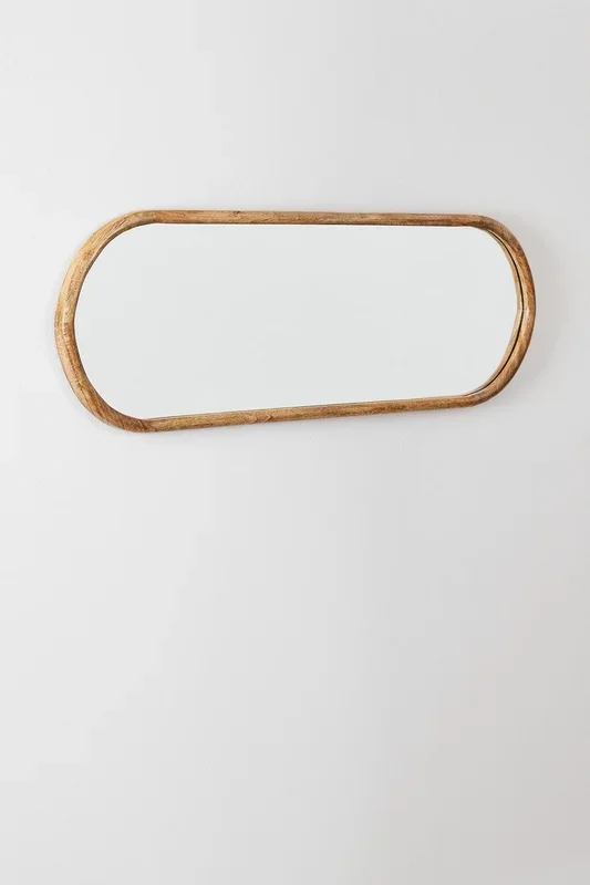 Espejo de Pared Ovalado en Madera de Mango (28×77 cm) Courel Madera Mango – SKLUM