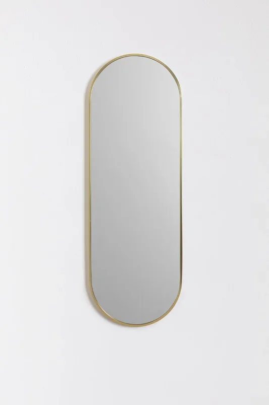 Espejo de Pared Ovalado en Metal Elsie Gold Oro – SKLUM