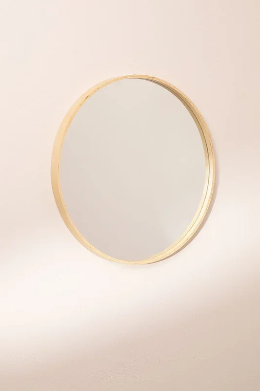 Espejo de Pared Redondo en Madera Yiro Ø60 cm – SKLUM