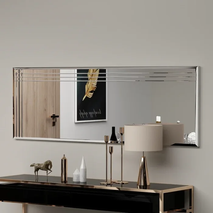 Espejo de pared TRIO 120×40 cm cromo brillante