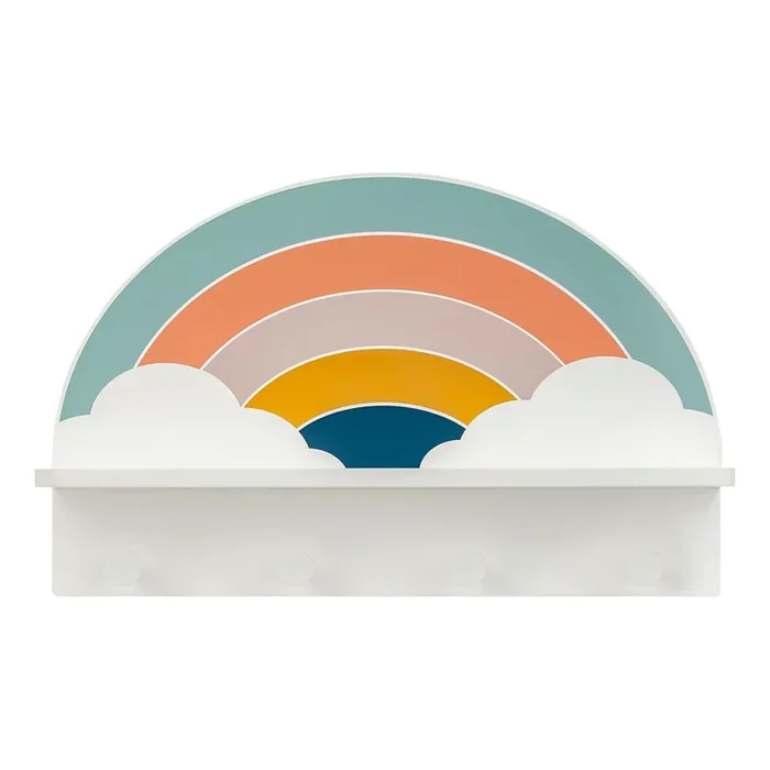 Estante de pared infantil con ganchos Arco iris/colorido
