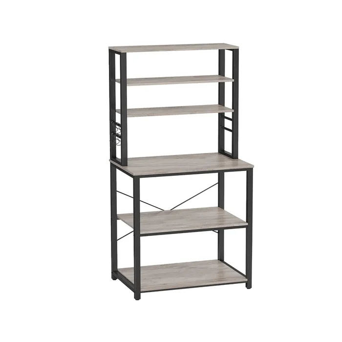 Estantería de Cocina 40 x 60 x 167 cm Gris y Negro-VASAGLE