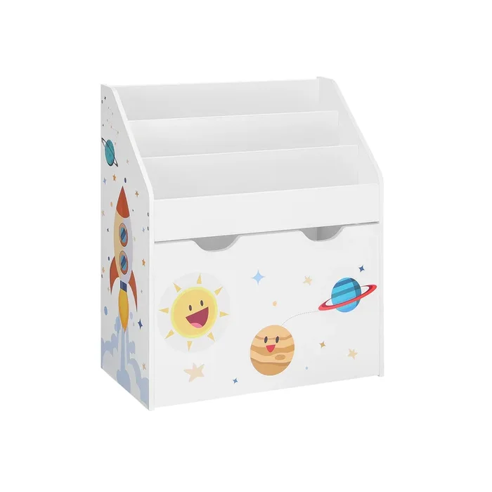 Estantería de Juguetes con 3 Compartimentos Blanco-SONGMICS