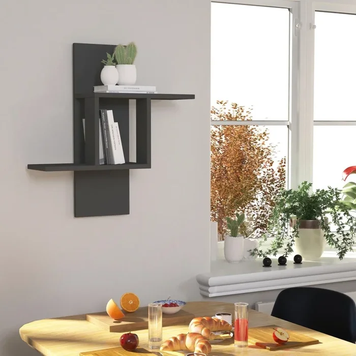 Estantería de pared MILL 70×64 cm antracita