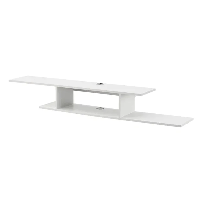 Estantería de pared para TV Støvring 4 compartimentos aglomerado 21 x 150 x 25 cm – Blanco [en.casa]