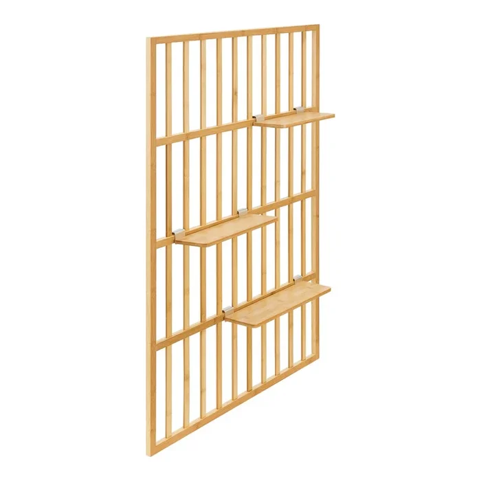 Estantería de pared Røst 3 estantes bambú 120 x 80 x 13 cm – Natural [en.casa]