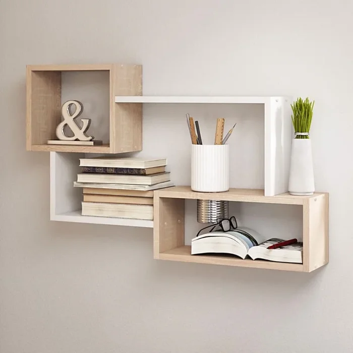 Estantería de pared TRIO 54×87 cm roble sonoma/blanco