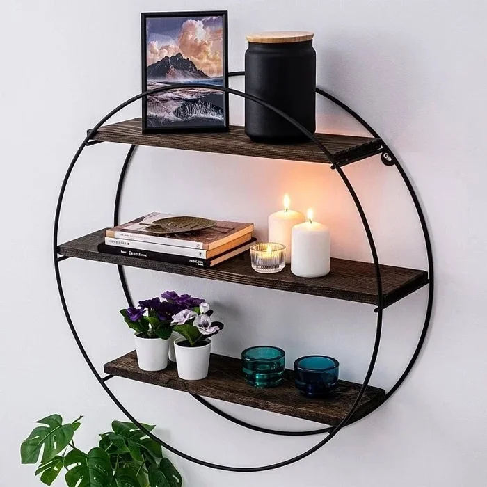 Estantería de pared TULIPA 60×15 cm pícea/negro