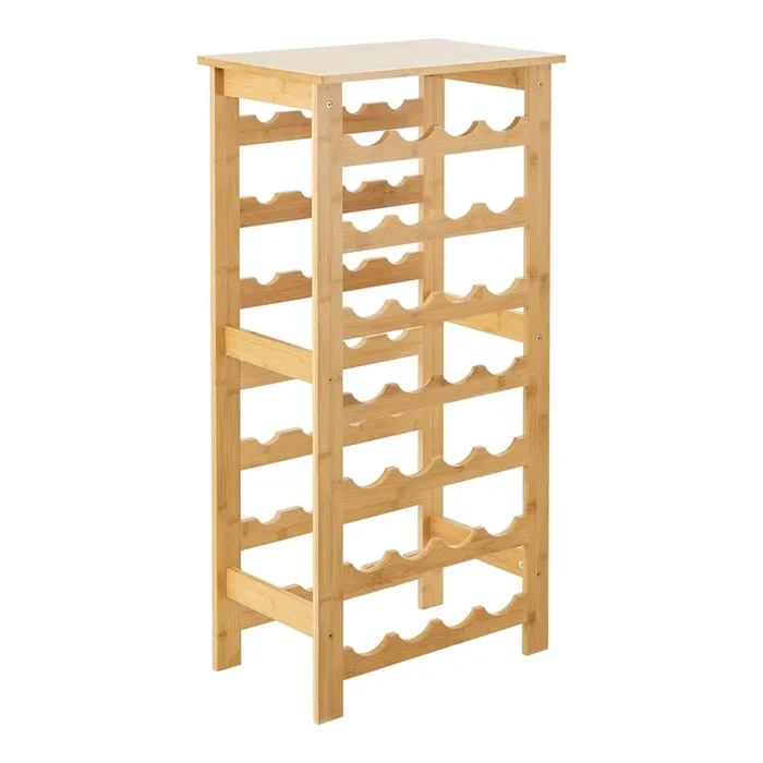 Estantería de vino Äänekoski para 28 botellas bambú 94 x 47 x 29 cm natural [en.casa]