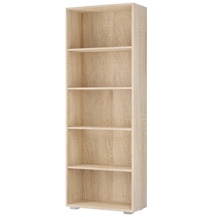 Estantería Vela roble MDF 190x60x28cm 5 compartimentos