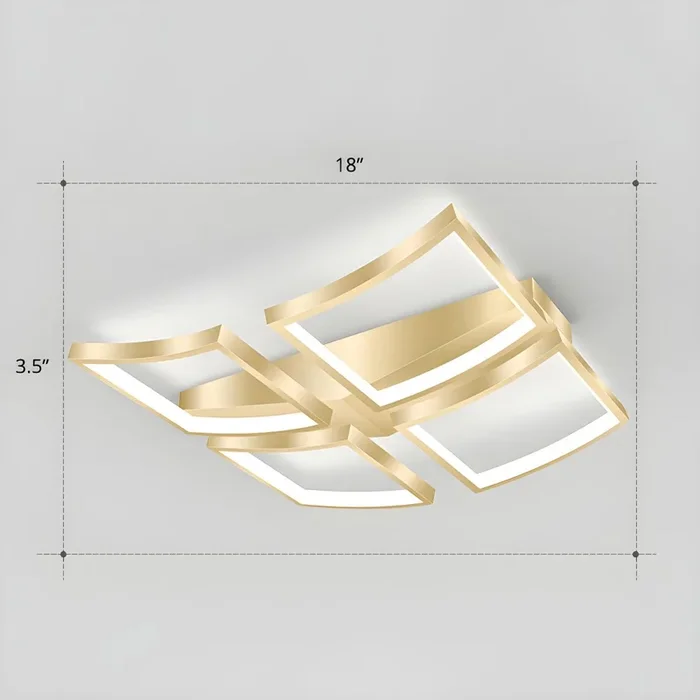 Estilo Moderno Plafón Acrílico LED Iluminación de Techo Empalme para Sala de Estar – 220 A 240 V Dorado 45,72 cm Blanco