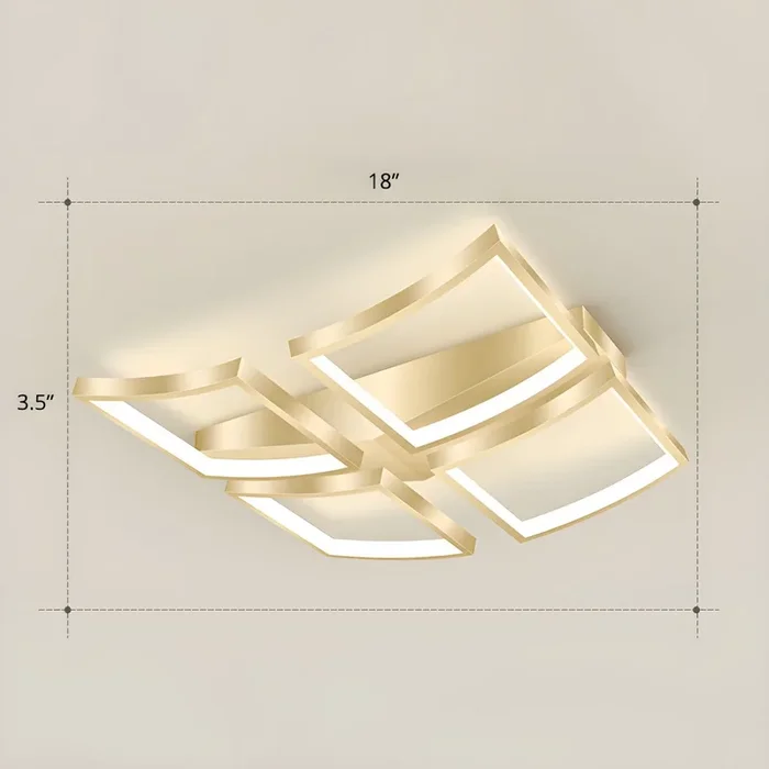 Estilo Moderno Plafón Acrílico LED Iluminación de Techo Empalme para Sala de Estar – 220 A 240 V Dorado 45,72 cm Luz cálida