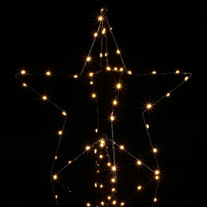 Estrella de Navidad metal LED blanco cálido 3D temporizador