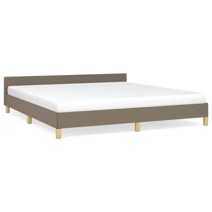 Estructura de cama con cabecero de tela gris taupe 160×200 cm