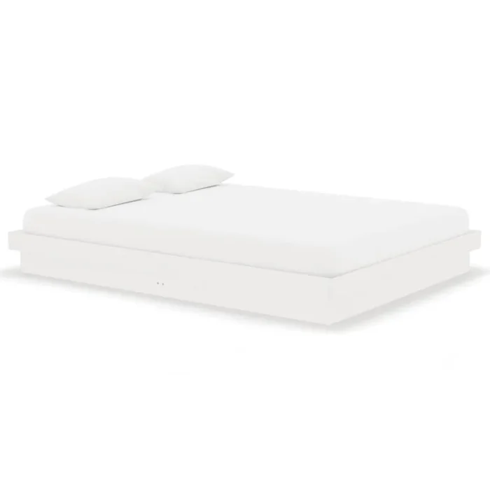 Estructura de cama de madera maciza blanca 140×190 cm