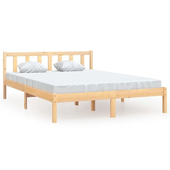 Estructura de cama de madera maciza de pino 140×200 cm