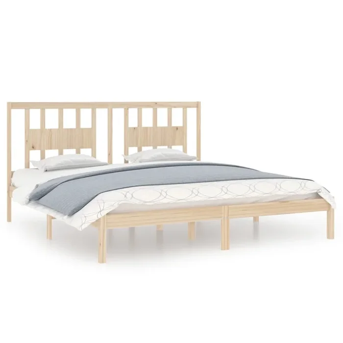 Estructura de cama de madera maciza de pino 200×200 cm