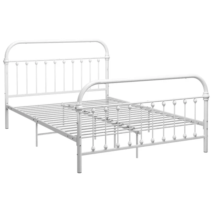 Estructura de cama de metal blanco 140×200 cm
