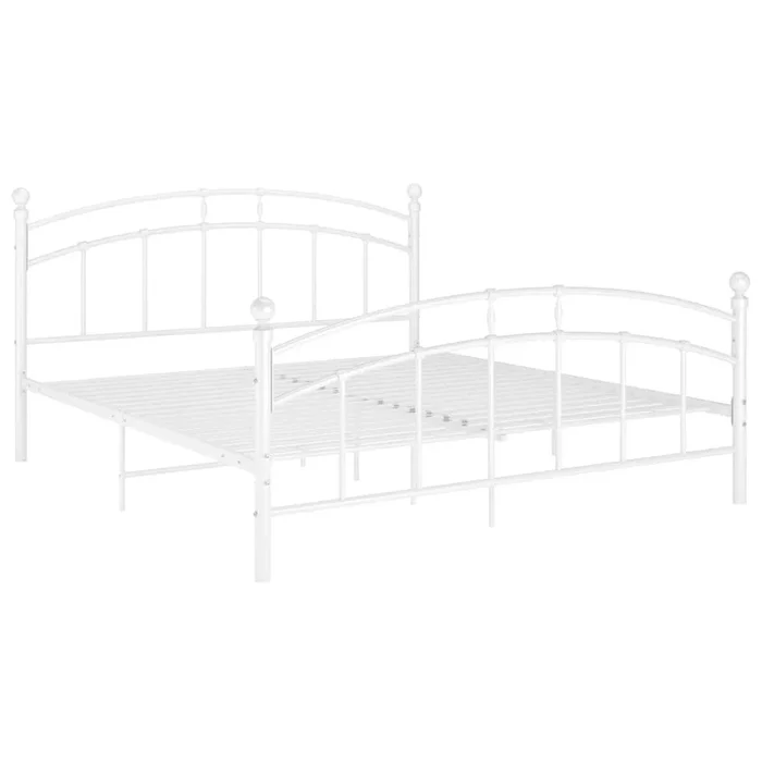 Estructura de cama de metal blanco 140×200 cm