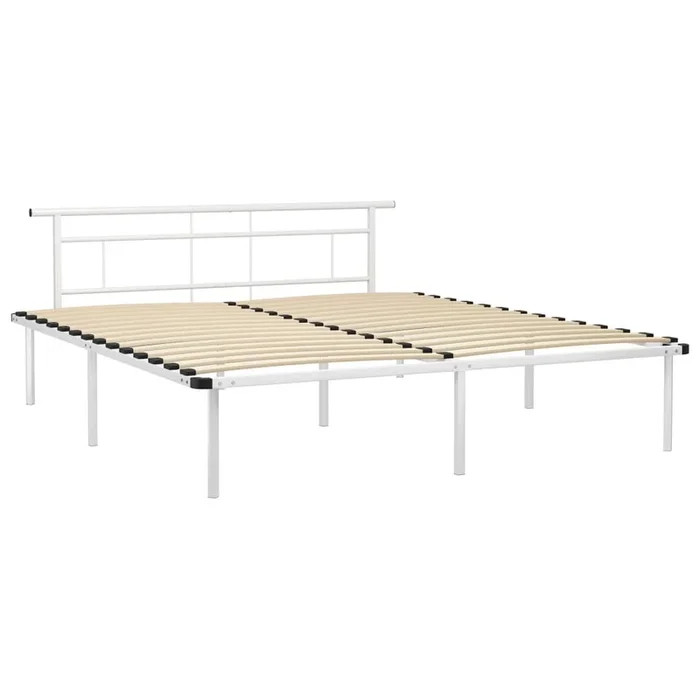 Estructura de cama de metal blanco 200×200 cm