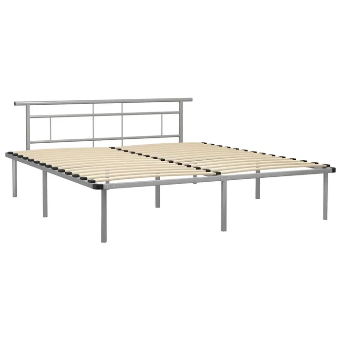 Estructura de cama de metal gris 180×200 cm