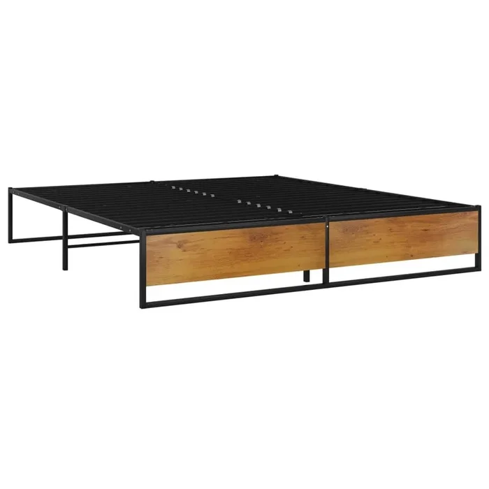 Estructura de cama de metal negra 200×200 cm