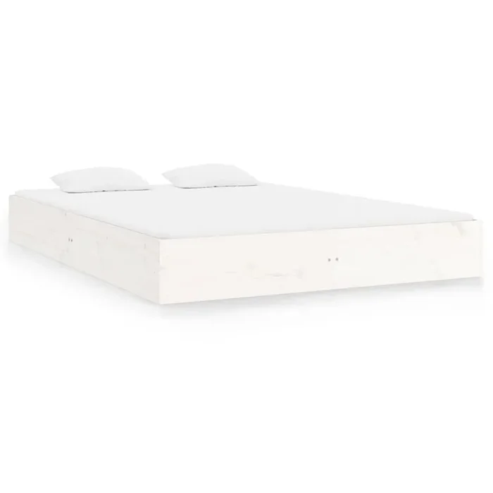 Estructura de cama madera maciza blanca 200×200 cm