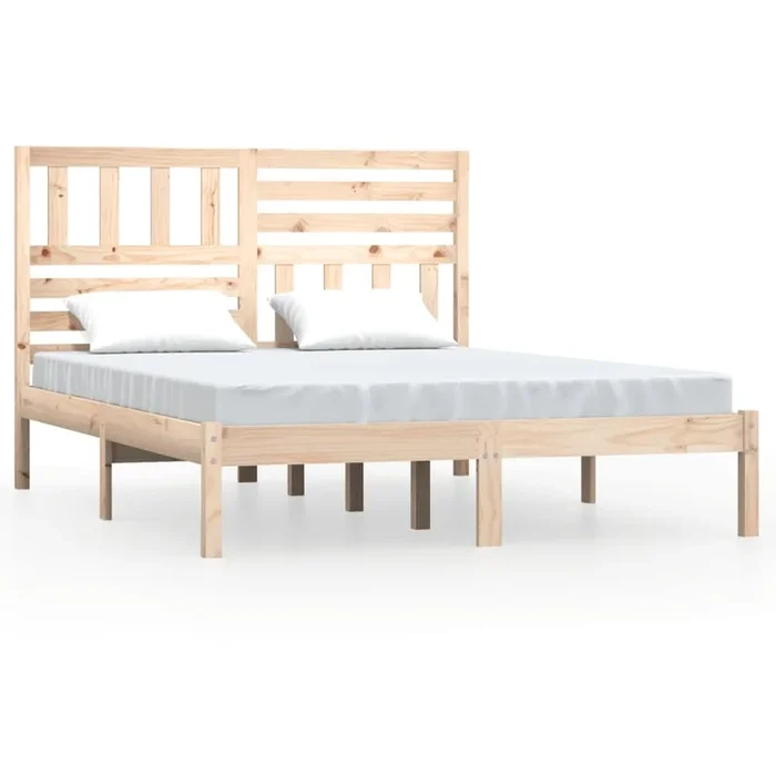 Estructura de cama madera maciza de pino 150×200 cm