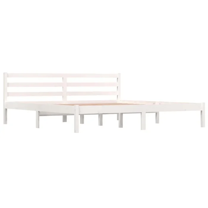 Estructura de cama madera maciza de pino blanco 180×200 cm