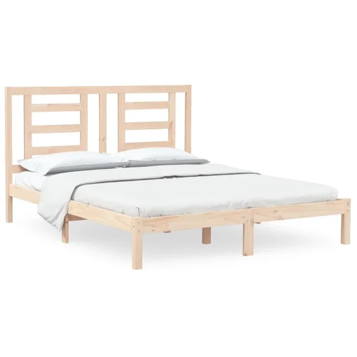 Estructura de cama madera maciza de pino King Size 150×200 cm