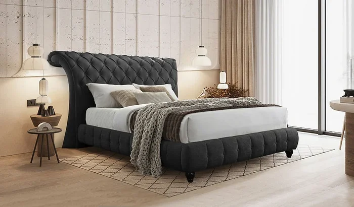 Everly Black King Platform Bed