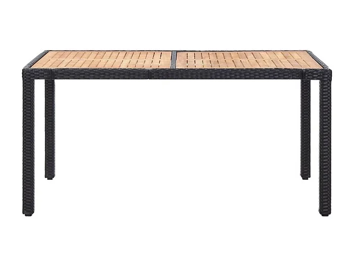 Ewald Set comedor de jardín 7 piezas y cojines ratán sintético negro
