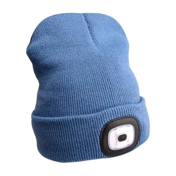 Extol – Gorra con linterna frontal y carga USB 300 mAh azul talla UNI