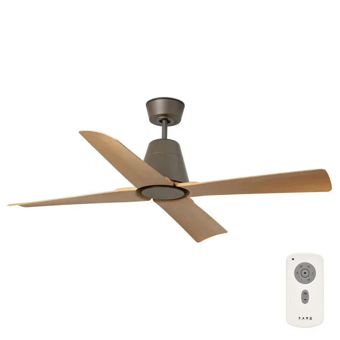 FARO 34106 – Ventilador de techo TYPHOON M marrón Ø 130 cm IP44 + control remoto