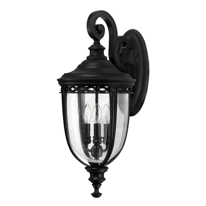 Farol de pared English Bridle IP44 26,7 cm negro