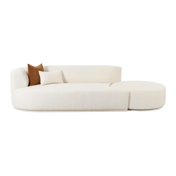 Fickle Cream Boucle 2-Piece Chaise Modular Sofa