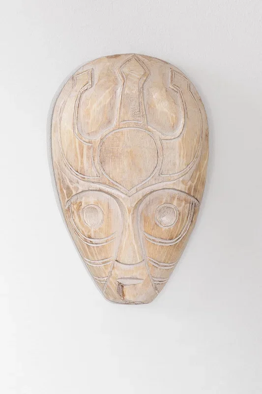 Figura Decorativa de Pared en Madera Mursi Madera Natural – SKLUM
