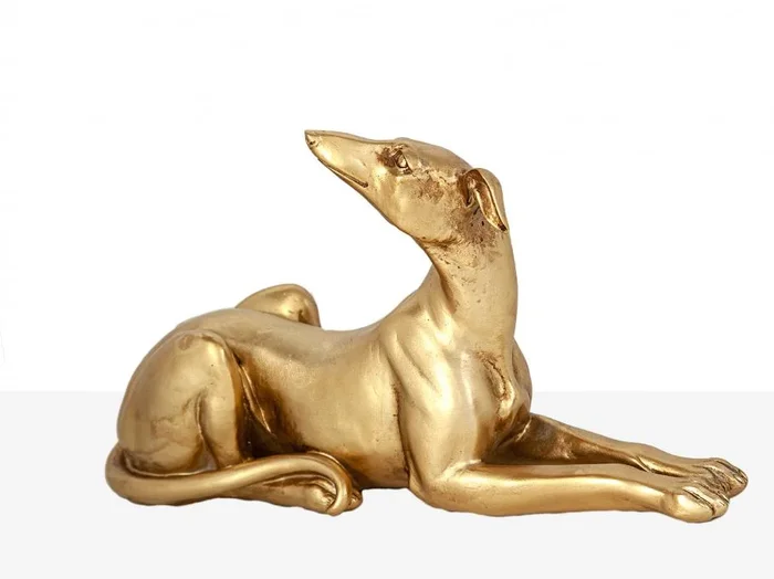 Figura Galgo Dorado Resina