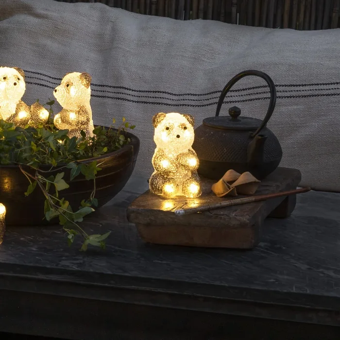 Figura luminosa LED Oso Panda, kit 5 como cadena