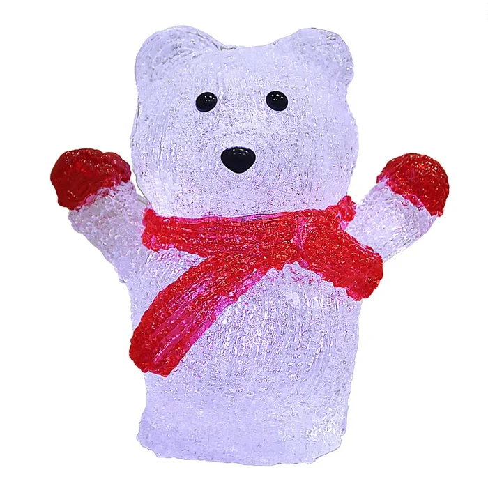 Figura navideña acrílica oso polar LED