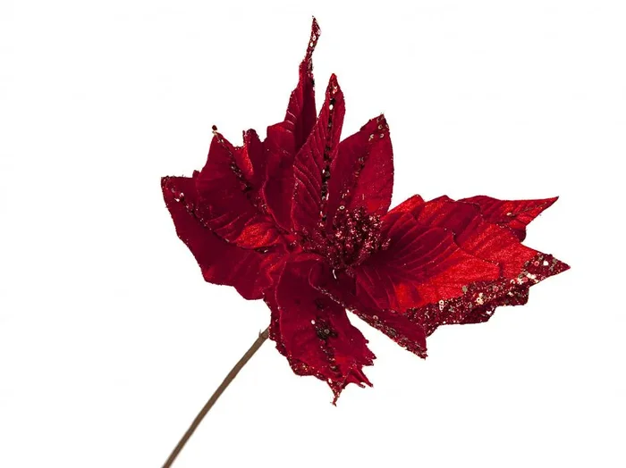 Flor Navidad Rojo Terciopelo Poliester