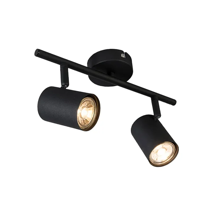 Foco de techo Jeana, 2 luces, negro