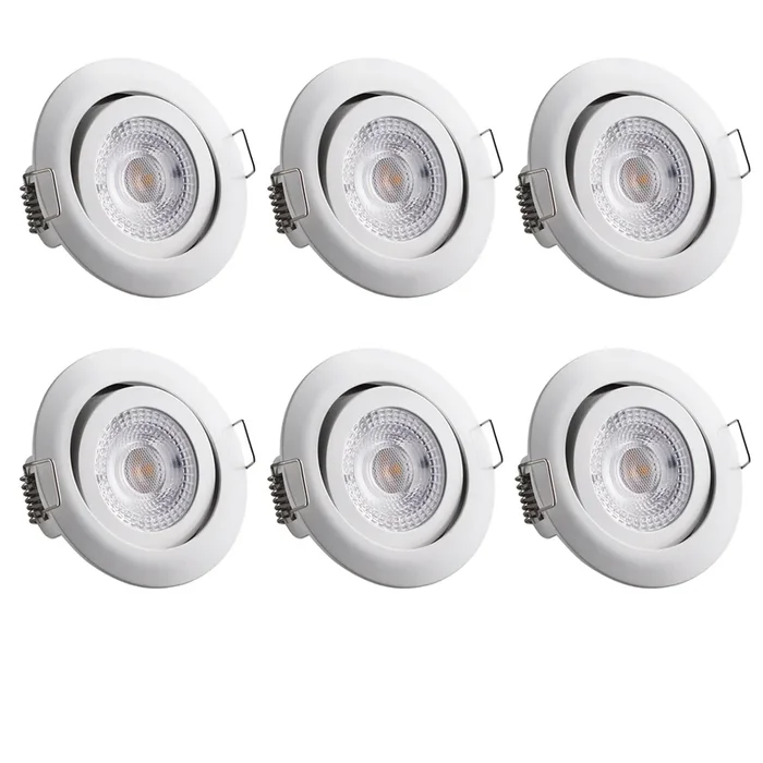Focos LED empotrables techo Krog set de 6 blanco