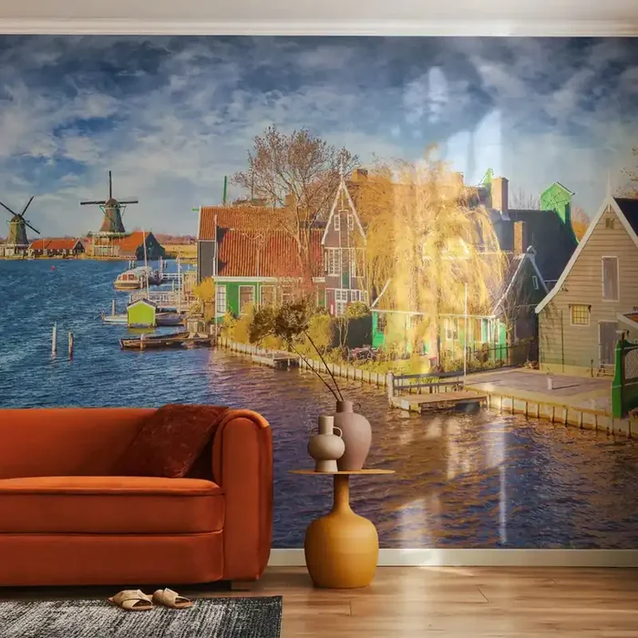 Fotomural Autadhesivo Deluxe Sticker – Durante siglos, sin cambios – Paisaje, Admirador, Países Bajos – 150×105 cm