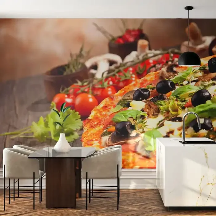 Fotomural Premium Canvas – De ingredientes puros – Gastronomía, Pizza, Italia – 250×175 cm