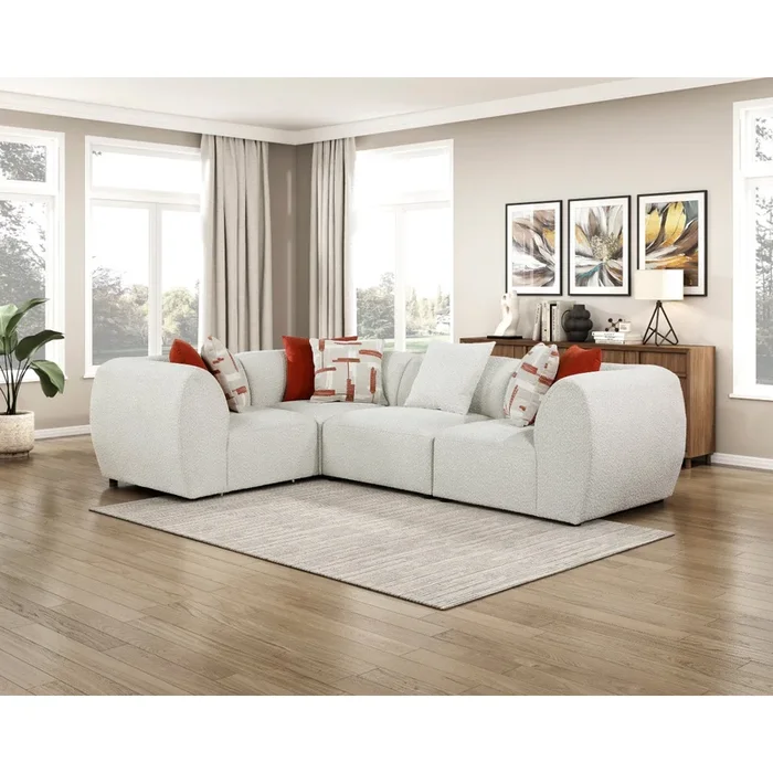 Franz Beige Chenille 4-Piece Modular Sectional
