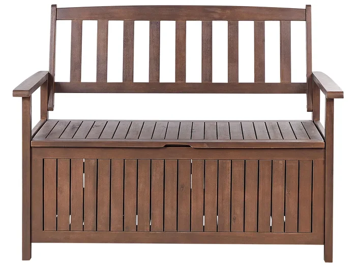 Garden Bench SOVANA 120 cm with Storage Acacia Wood Dark Brown