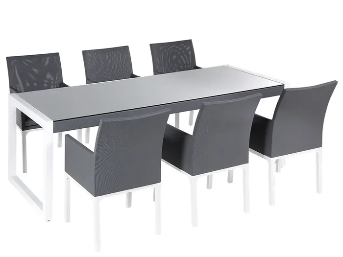 Garden Dining Set 6 Seater BACOLI with Cushions Metal Grey